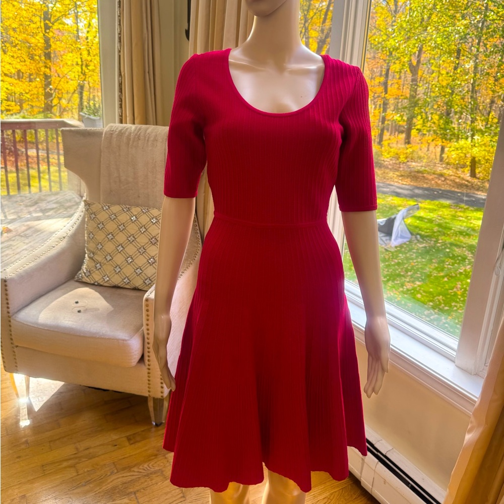 NWT BCBGMaxAzria Allie knit dress in New Red. Size is M.